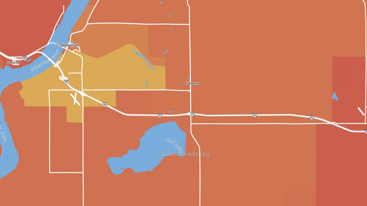 Brule County, SD Map of Murder Rates