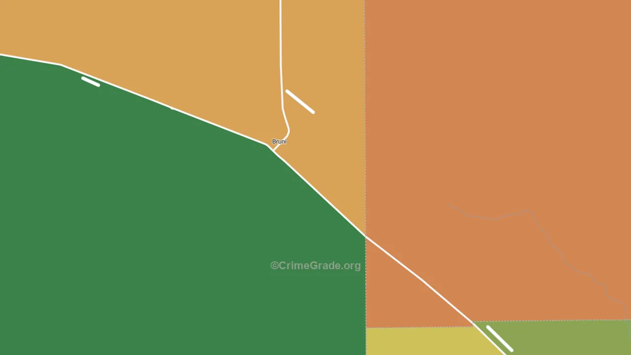 Bruni, TX Map of Murder Rates
