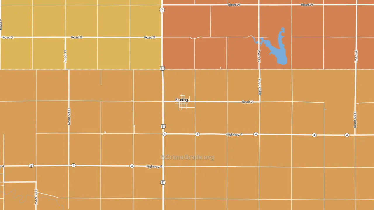 Bruning, NE Map of Murder Rates