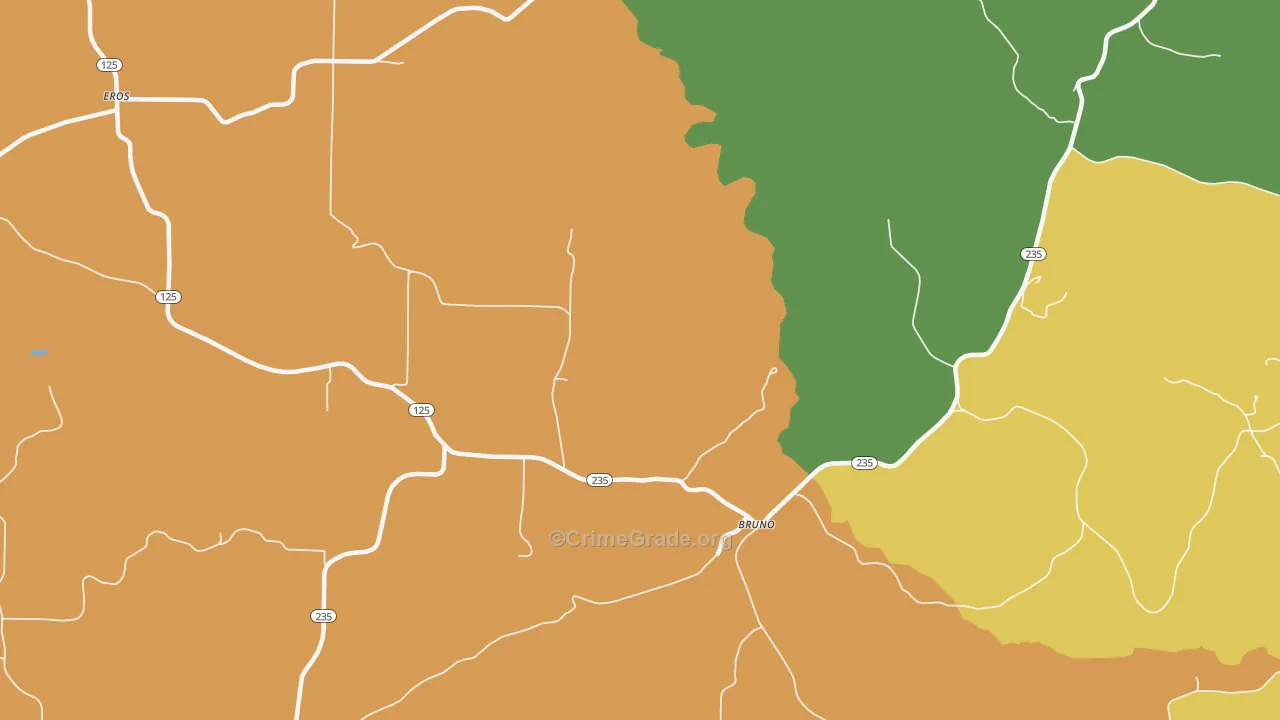Bruno, AR Map of Murder Rates