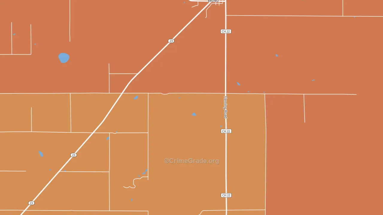 Bruno, MN Map of Murder Rates