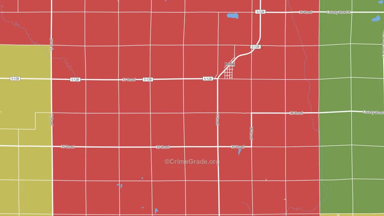 Bruno, NE Map of Murder Rates