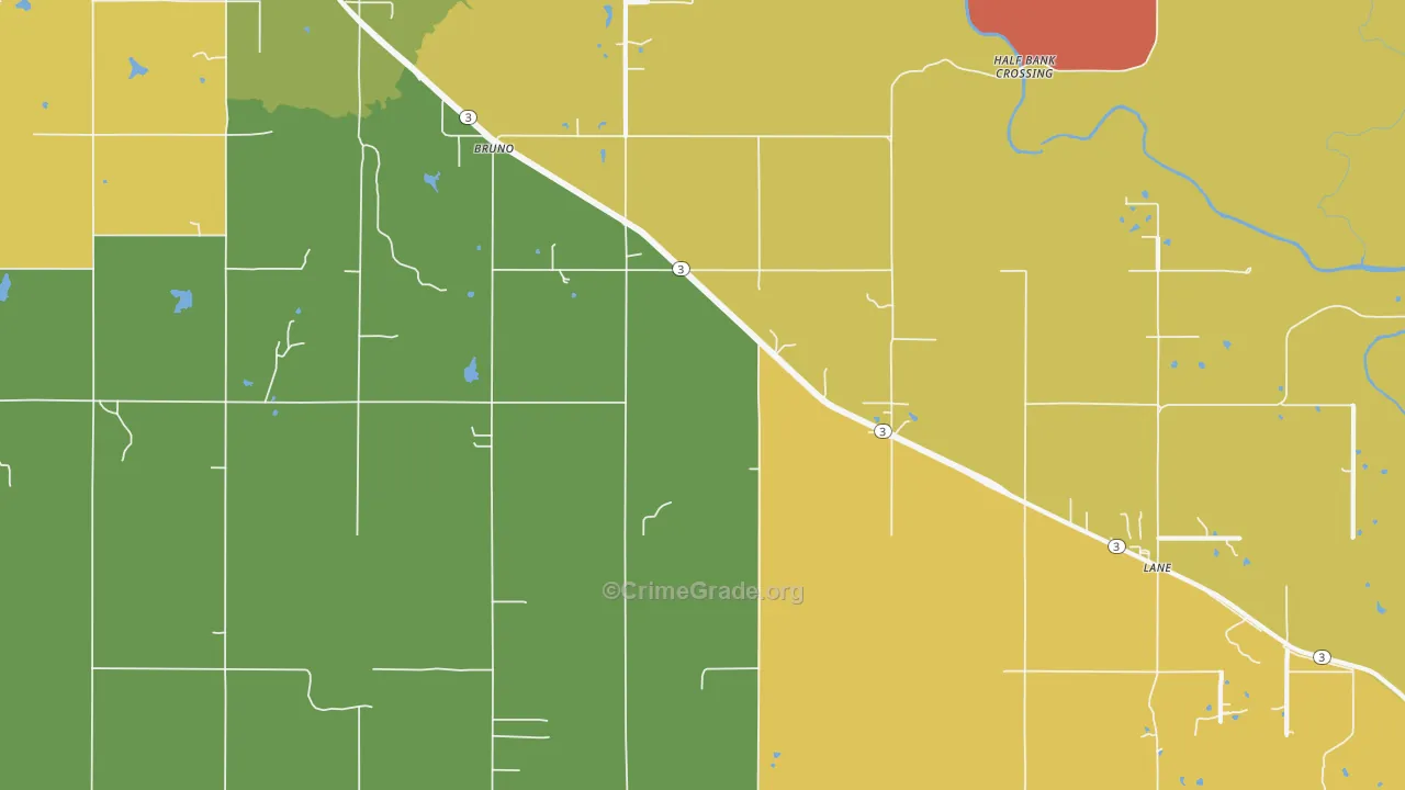 Bruno, OK Map of Murder Rates