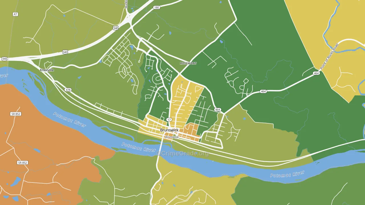 Brunswick, MD Map of Murder Rates