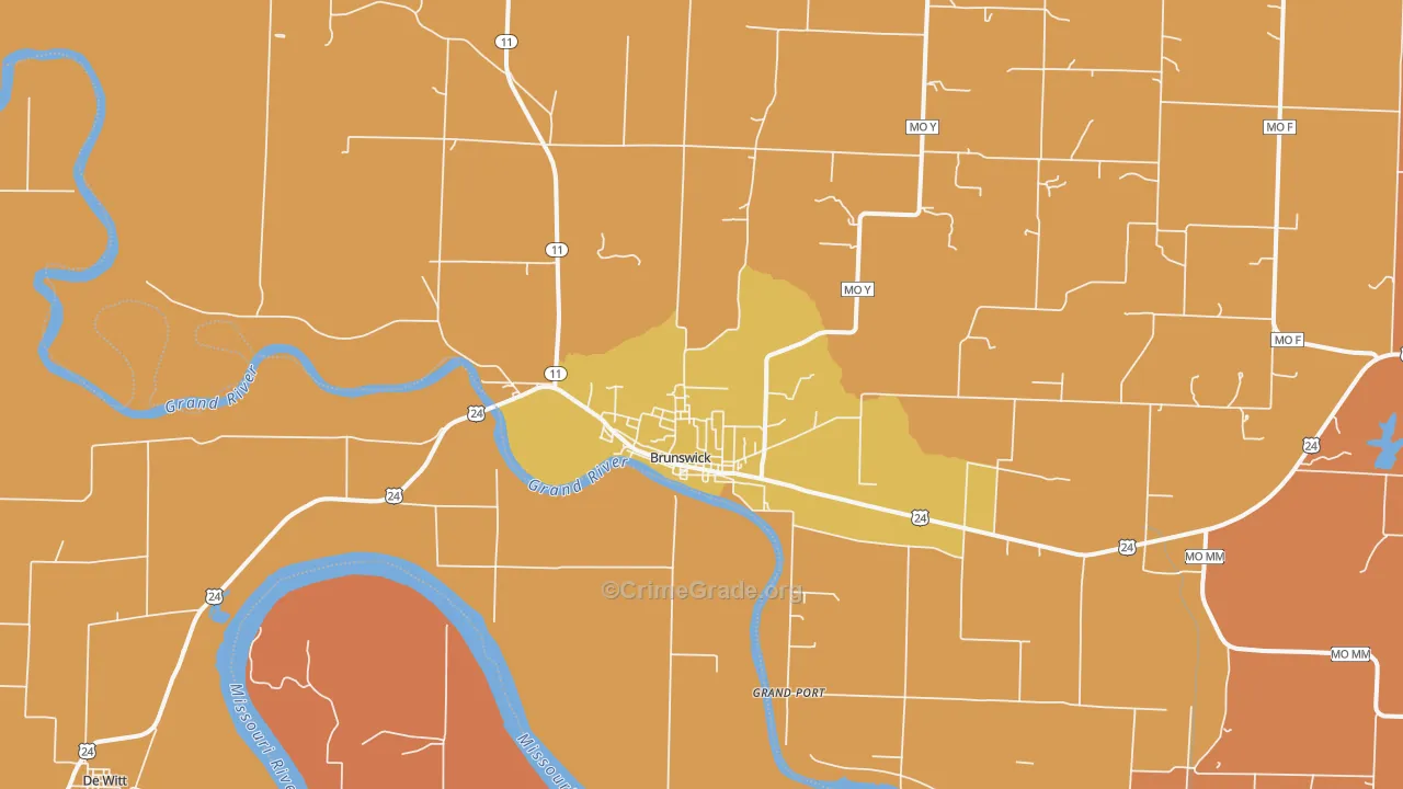 Brunswick, MO Map of Murder Rates