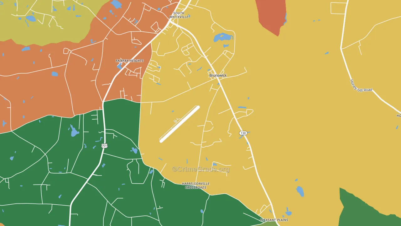 Brunswick, NC Map of Murder Rates