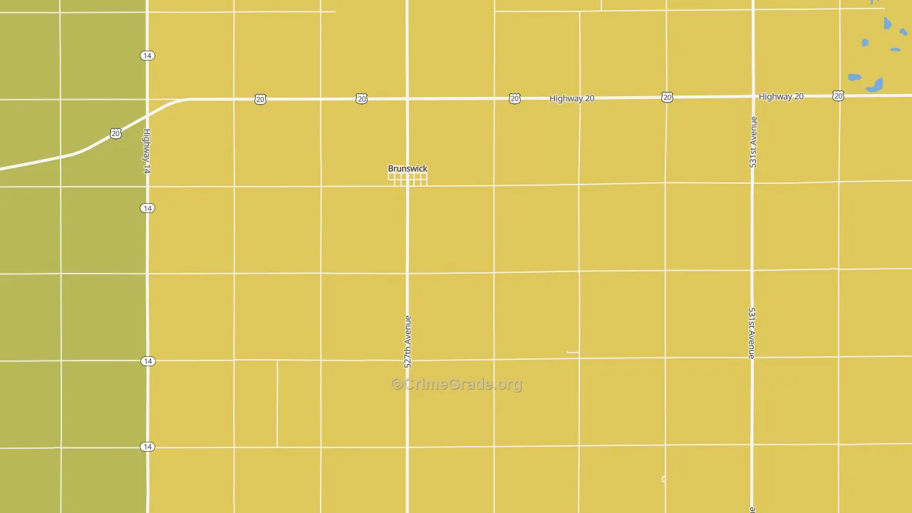 Brunswick, NE Map of Murder Rates