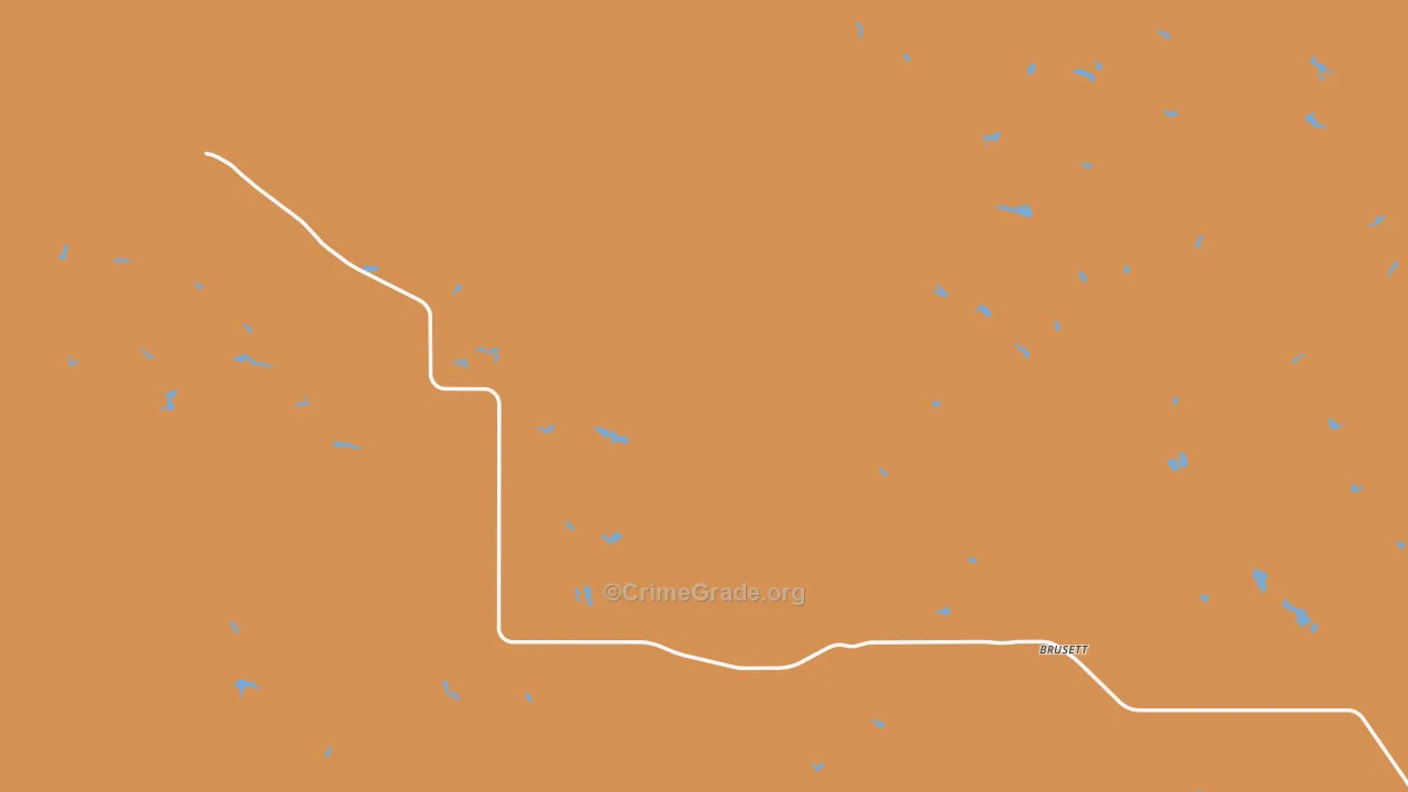 Brusett, MT Map of Murder Rates