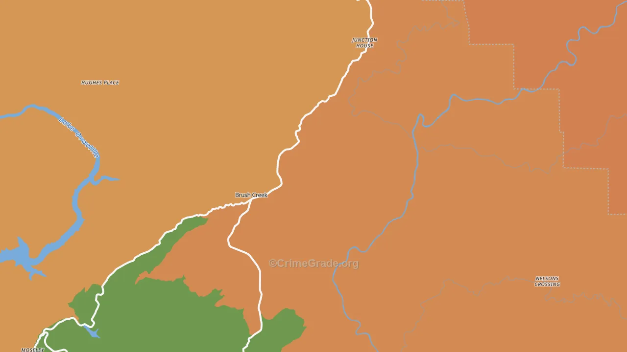 Brush Creek, CA Map of Murder Rates