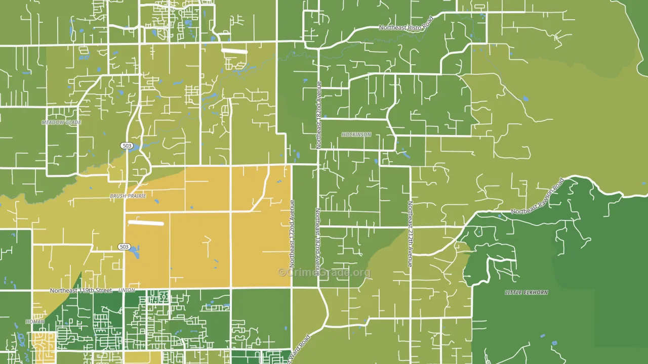 Brush Prairie, WA Map of Murder Rates