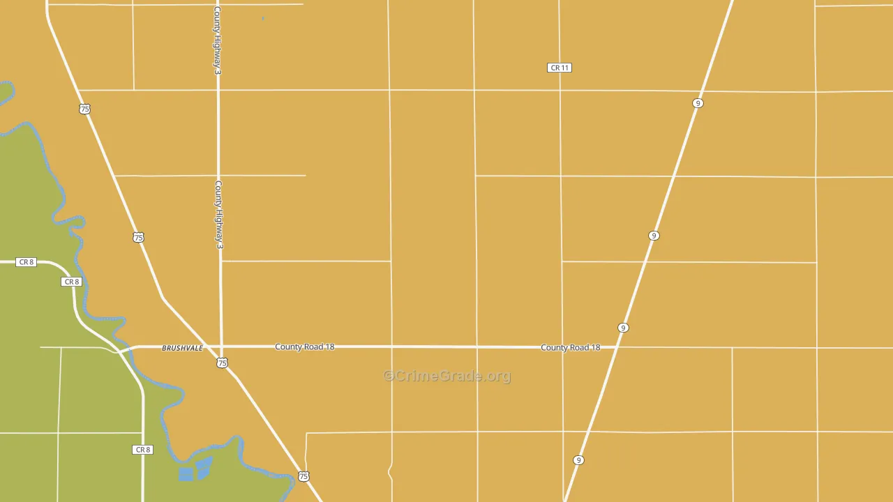 Brushvale, MN Map of Murder Rates