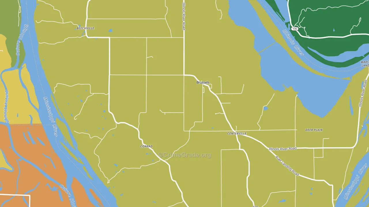 Brussels, IL Map of Murder Rates