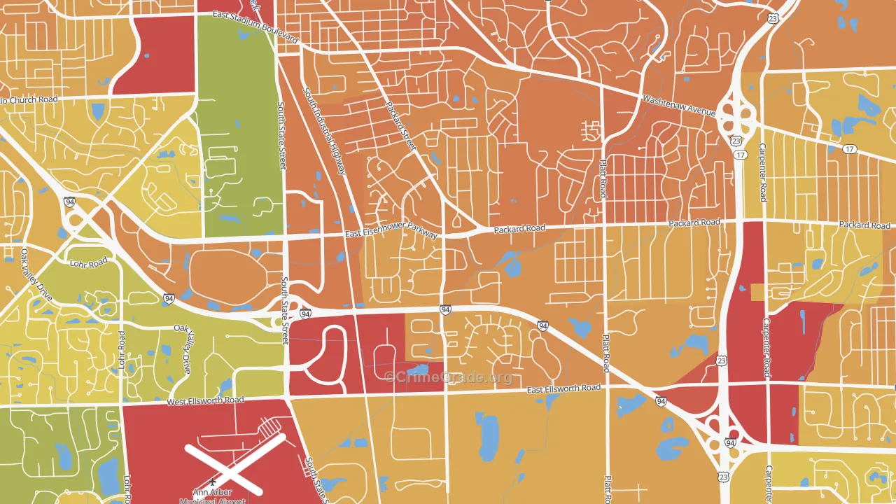 Bryant Pattengill East, Ann Arbor, MI Map of Murder Rates
