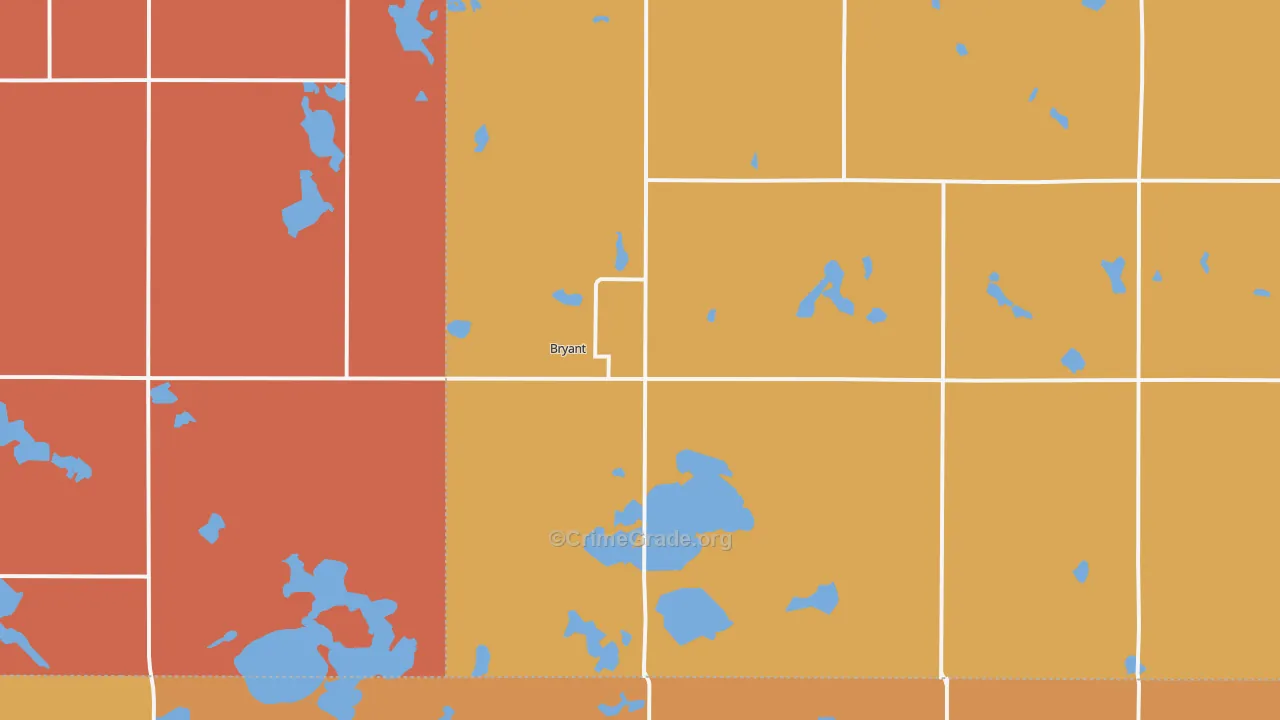 Bryant, SD Map of Murder Rates