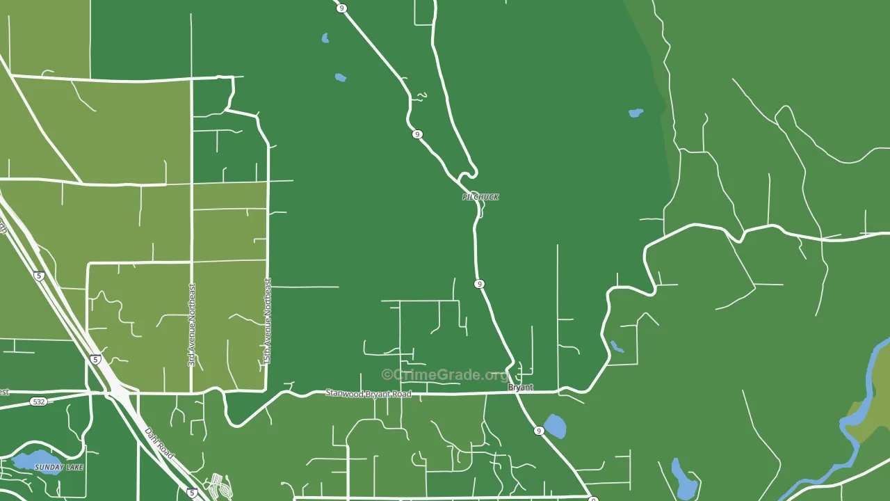 Bryant, WA Map of Murder Rates