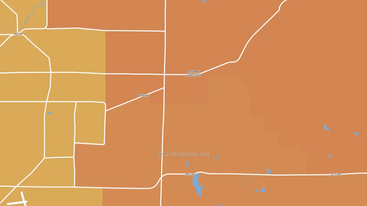 Bryant, WI Map of Murder Rates