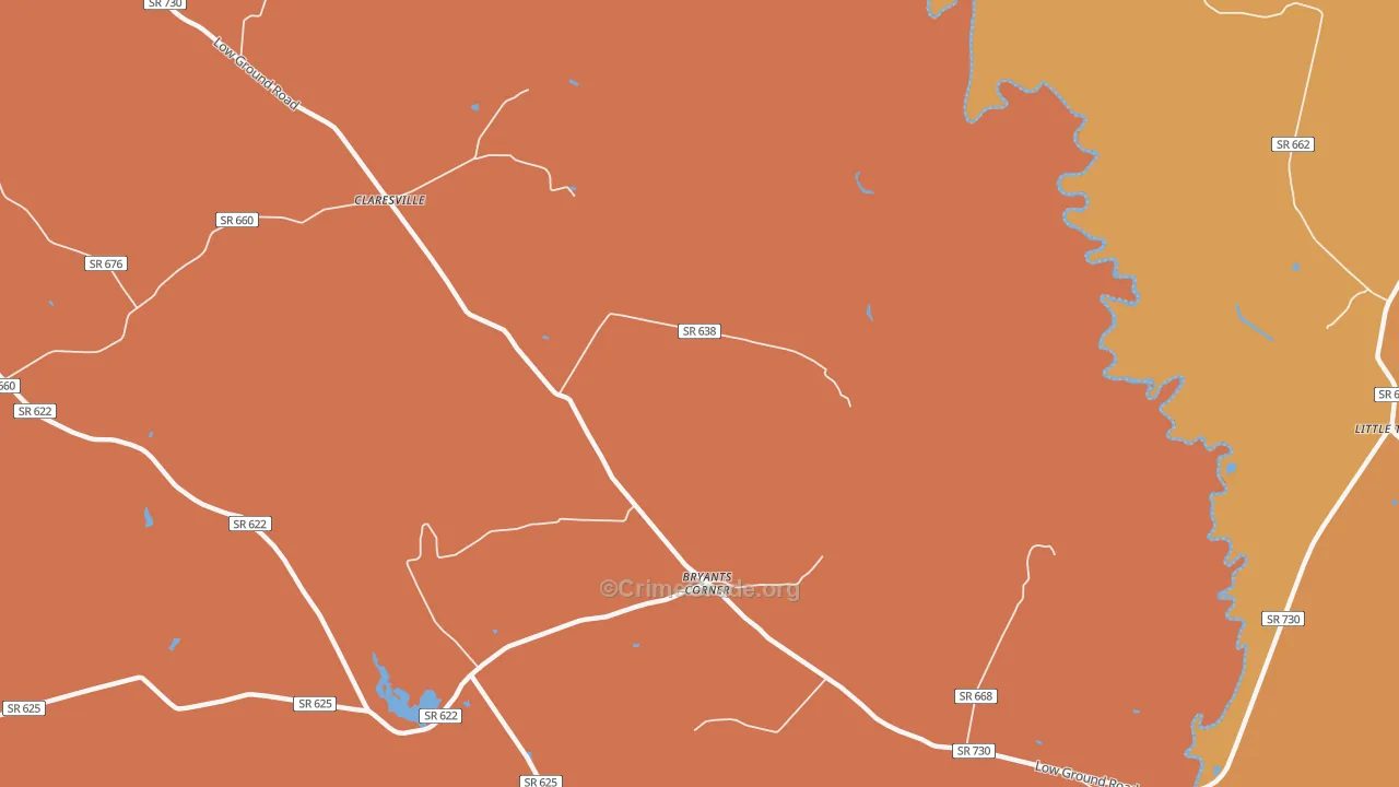 Bryants Corner, VA Map of Murder Rates