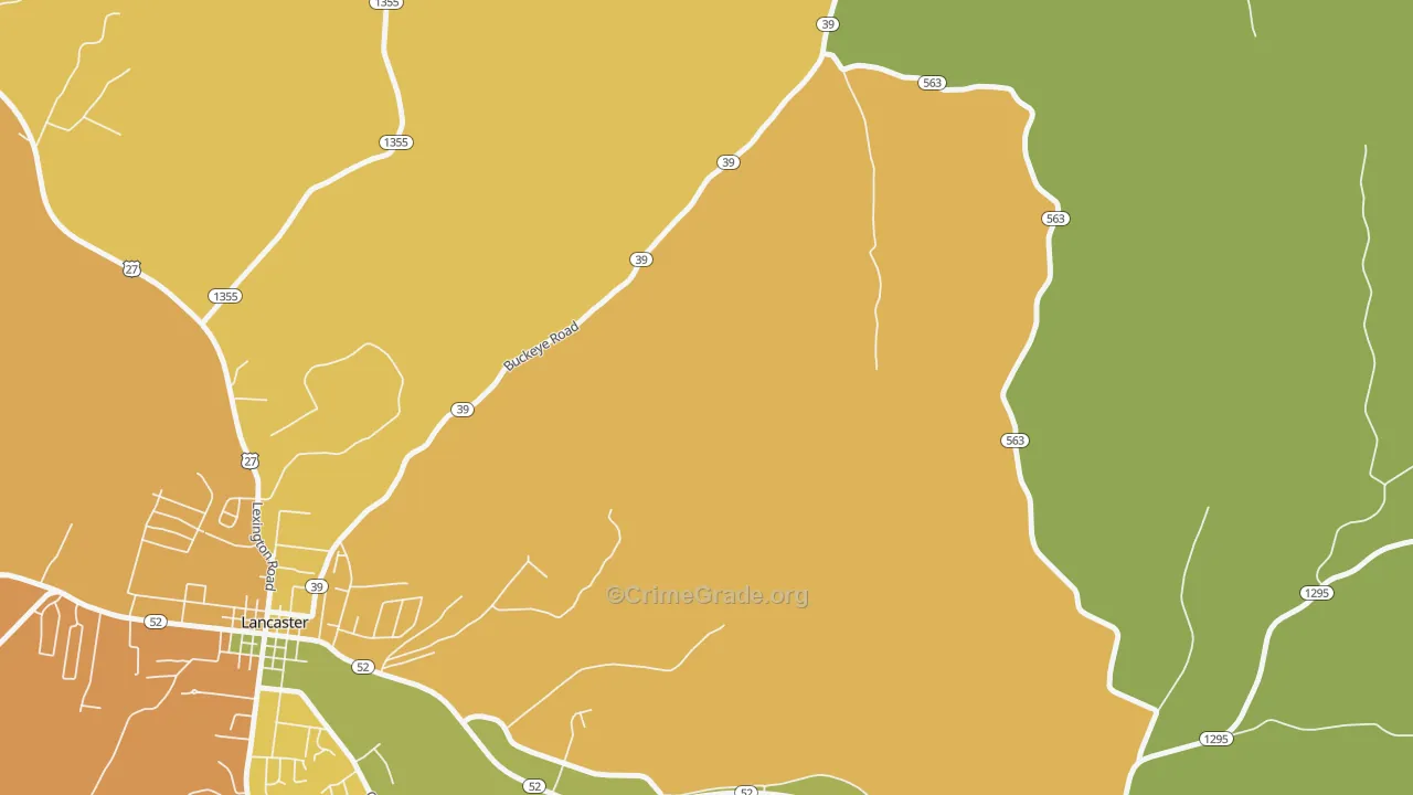 Bryantsville, KY Map of Murder Rates