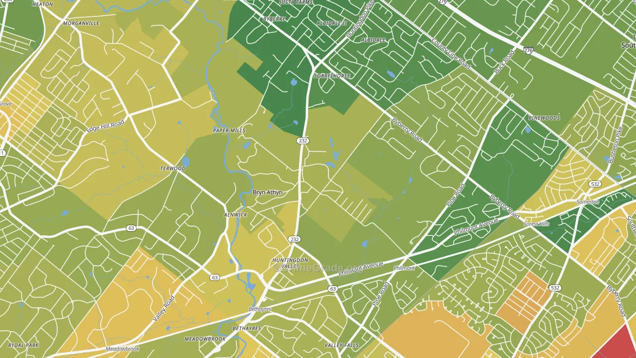 Bryn Athyn, PA Map of Murder Rates