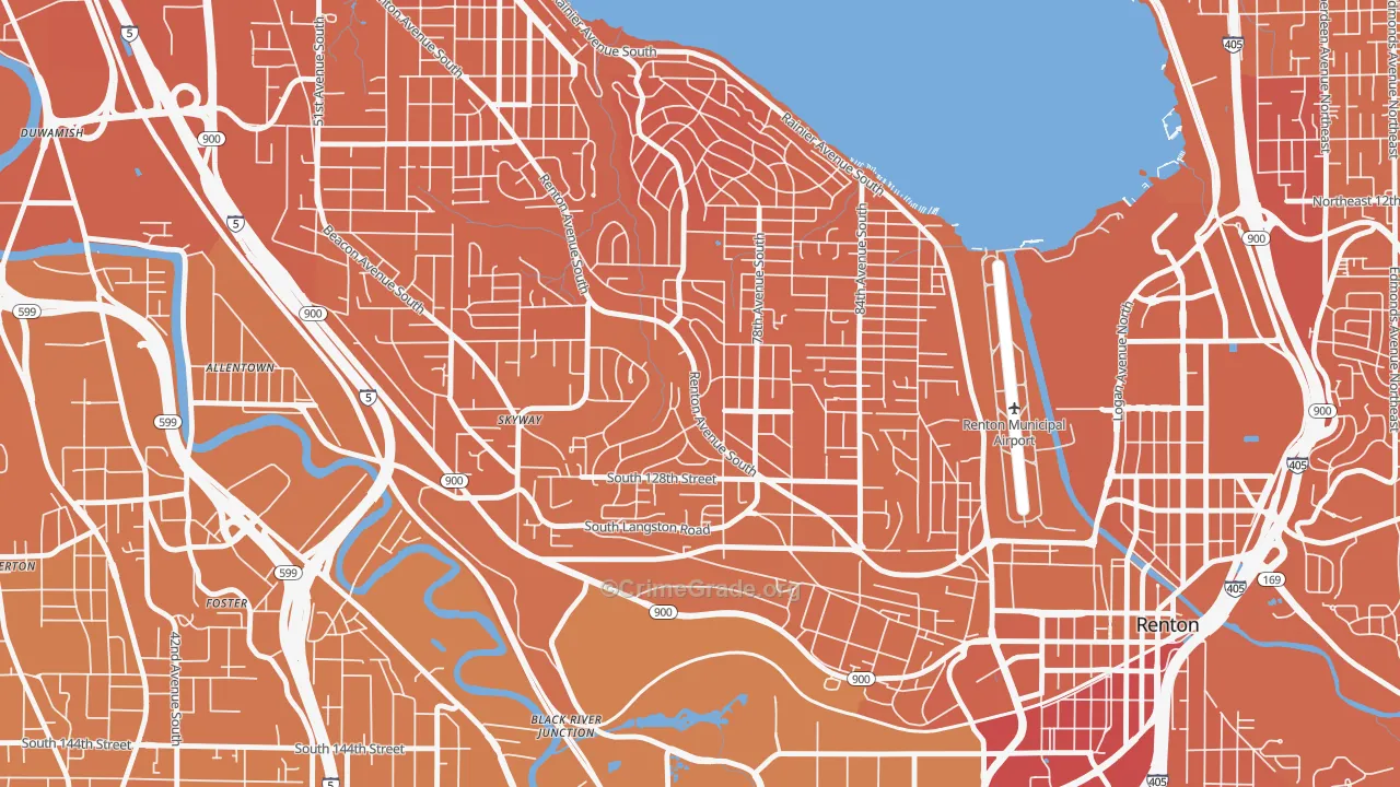 Bryn Mawr-Skyway, WA Map of Murder Rates