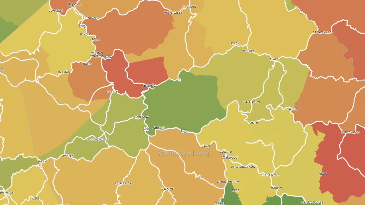 Buchanan County, VA Map of Murder Rates