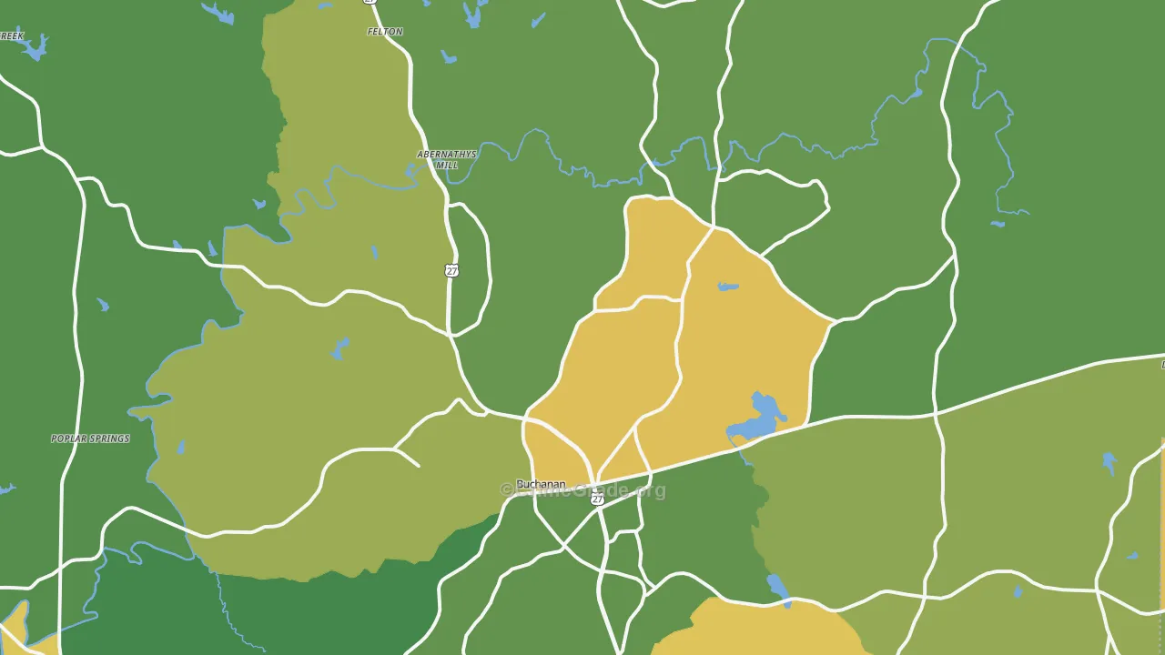Buchanan, GA Map of Murder Rates