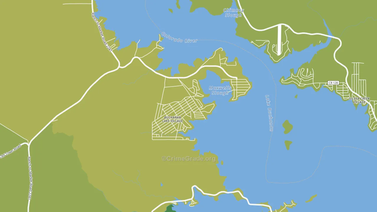Buchanan Lake Village, TX Map of Murder Rates