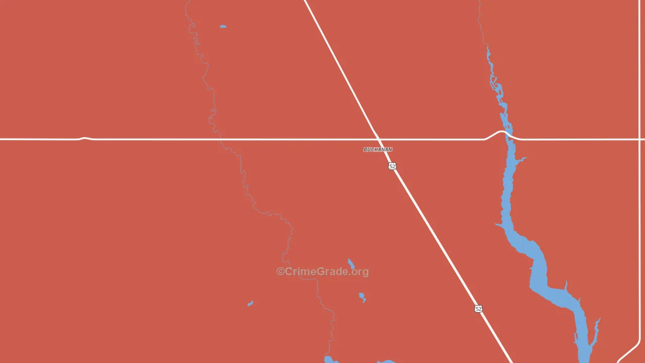 Buchanan, ND Map of Murder Rates