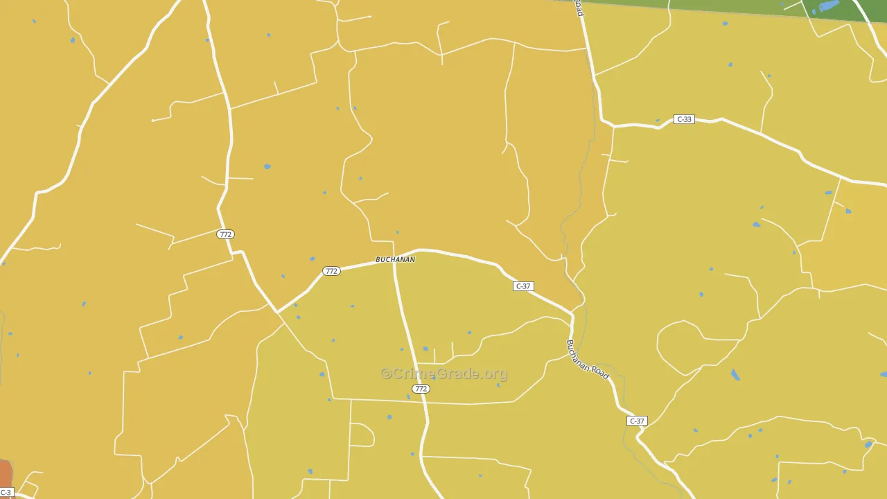 Buchanan, OH Map of Murder Rates