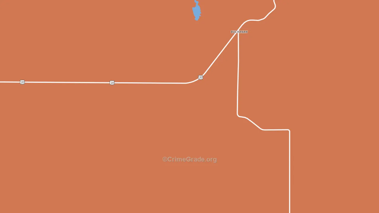 Buchanan, OR Map of Murder Rates