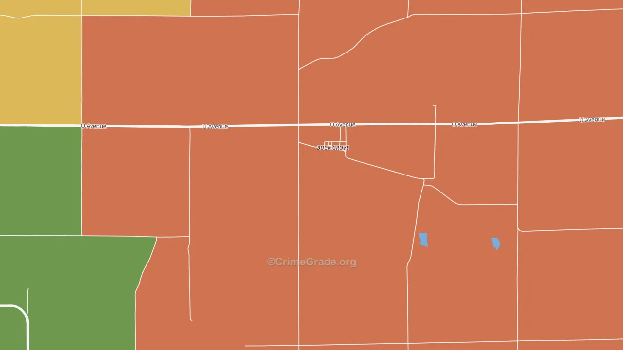 Buck Grove, IA Map of Murder Rates