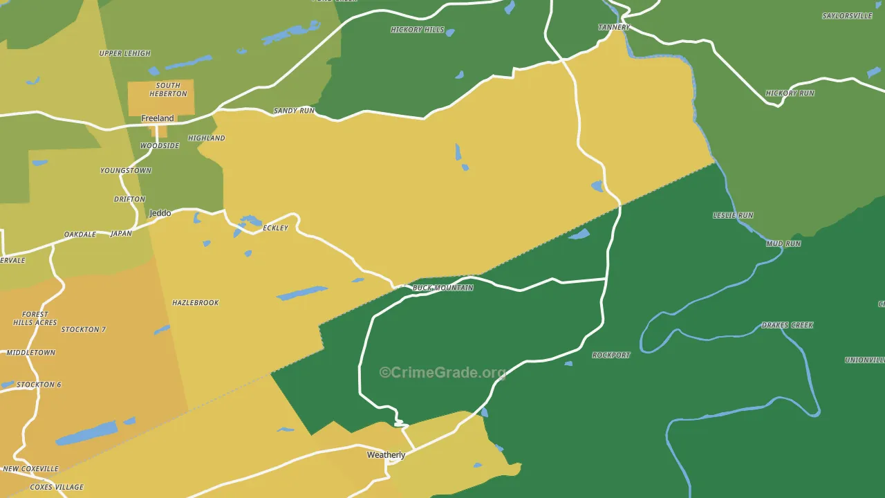 Buck Mountain, PA Map of Murder Rates