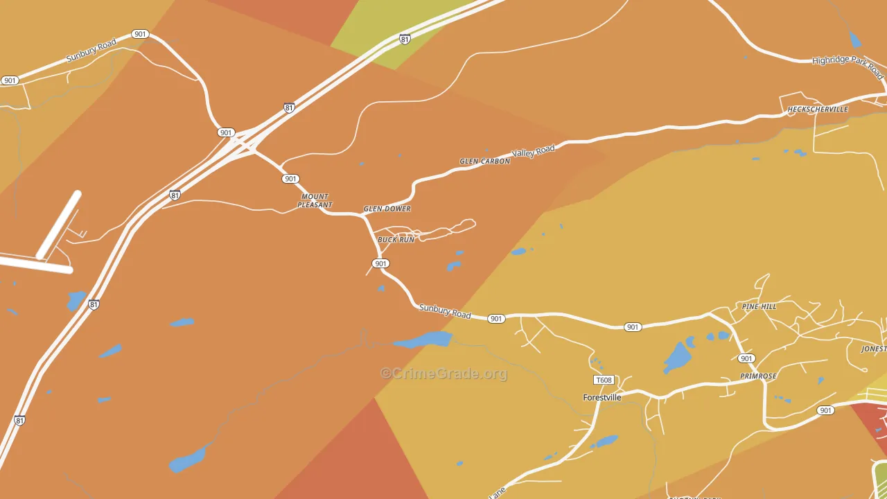 Buck Run, PA Map of Murder Rates