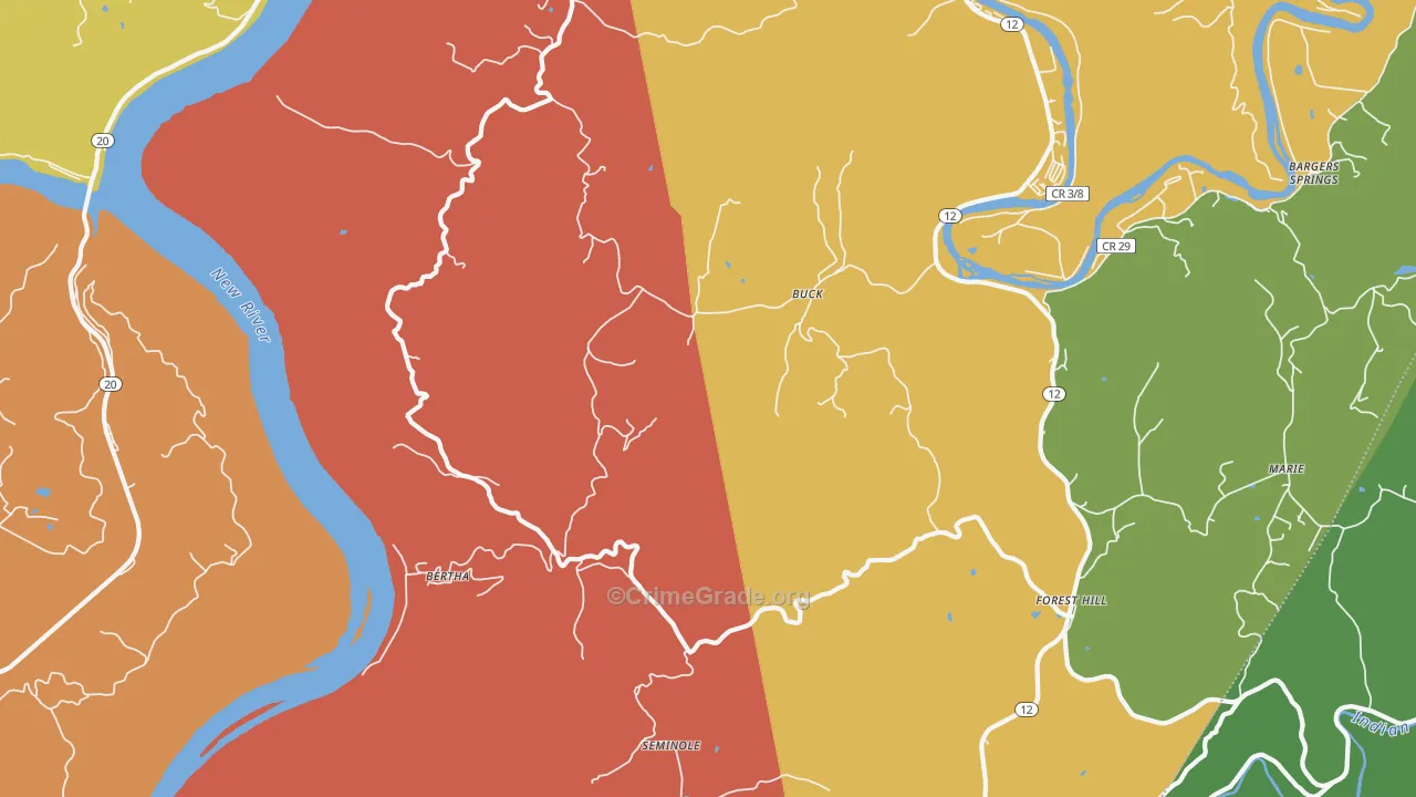 Buck, WV Map of Murder Rates