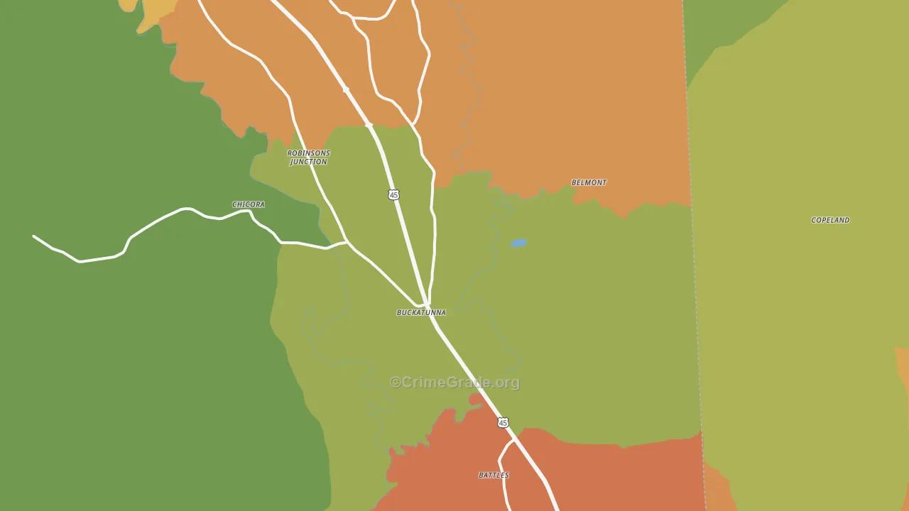 Buckatunna, MS Map of Murder Rates