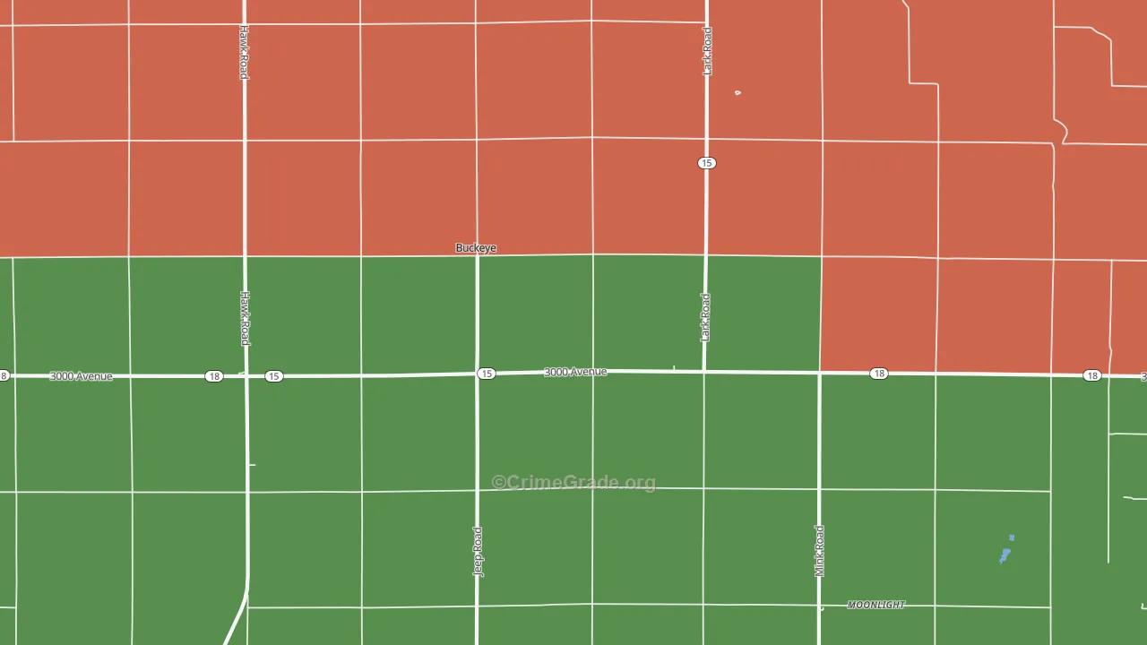 Buckeye, KS Map of Murder Rates