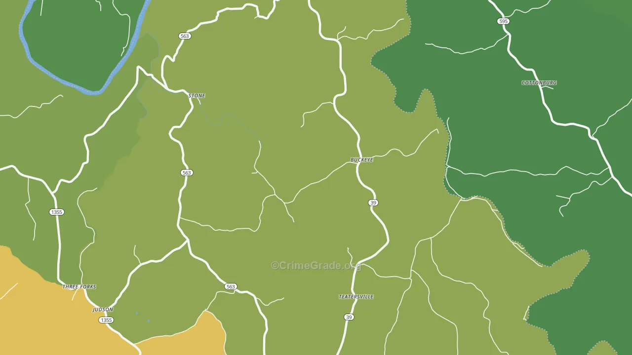 Buckeye, KY Map of Murder Rates