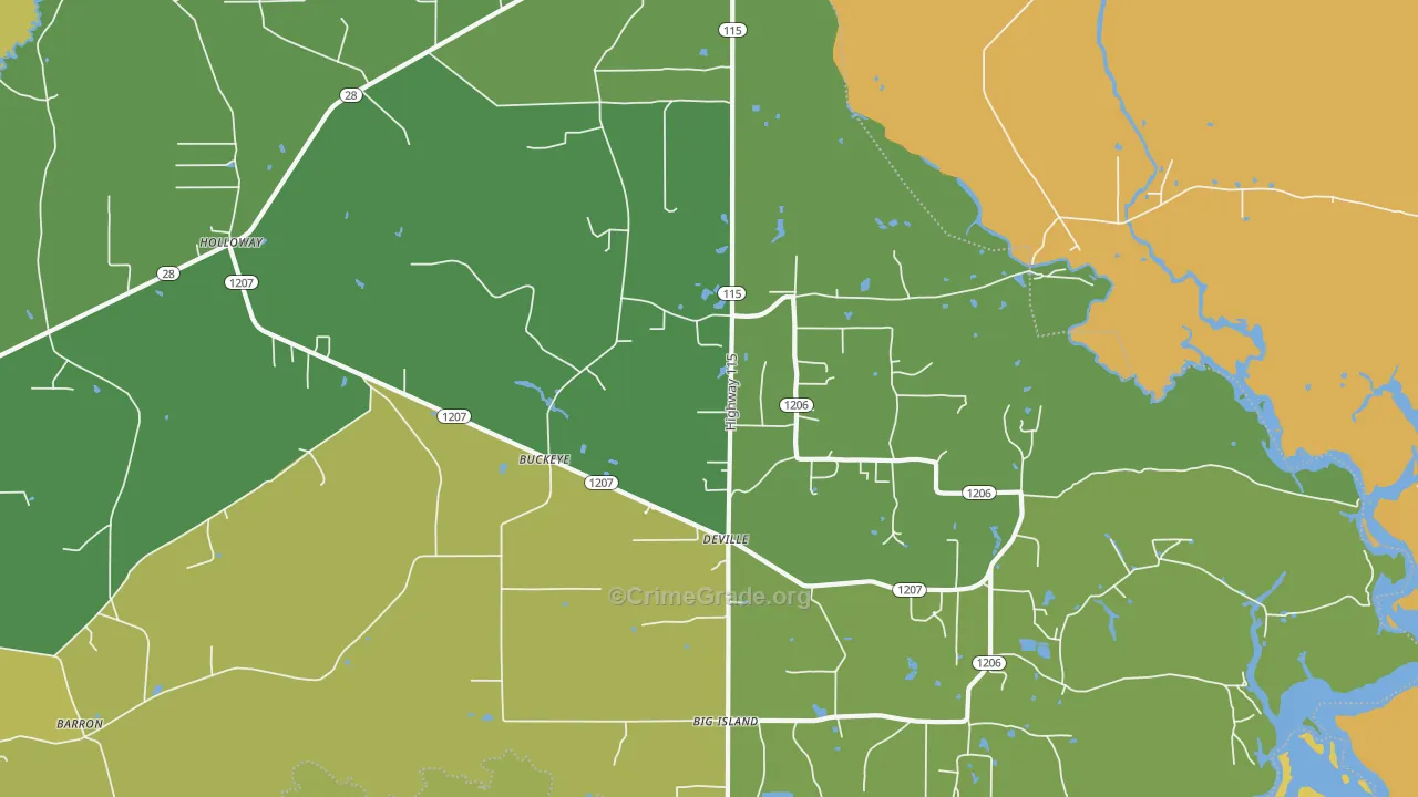 Buckeye, LA Map of Murder Rates