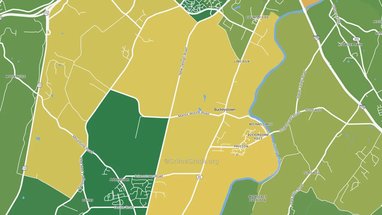 Buckeystown, MD Map of Murder Rates