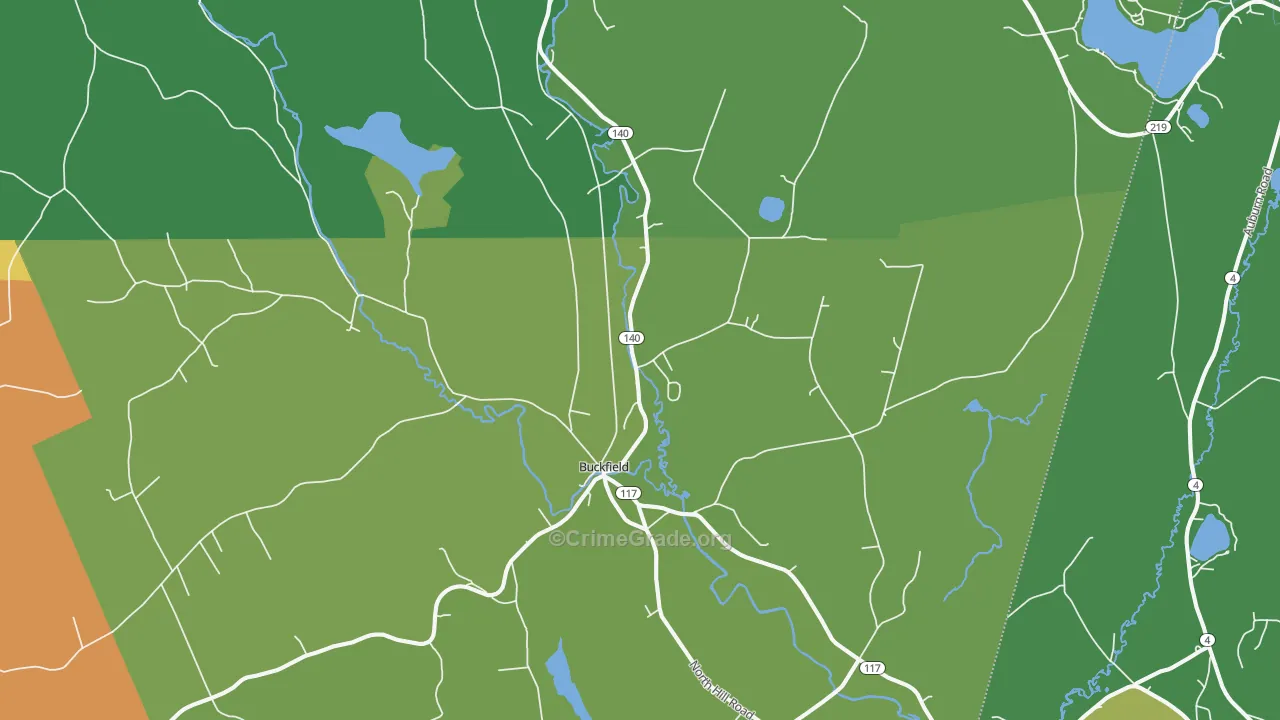Buckfield, ME Map of Murder Rates