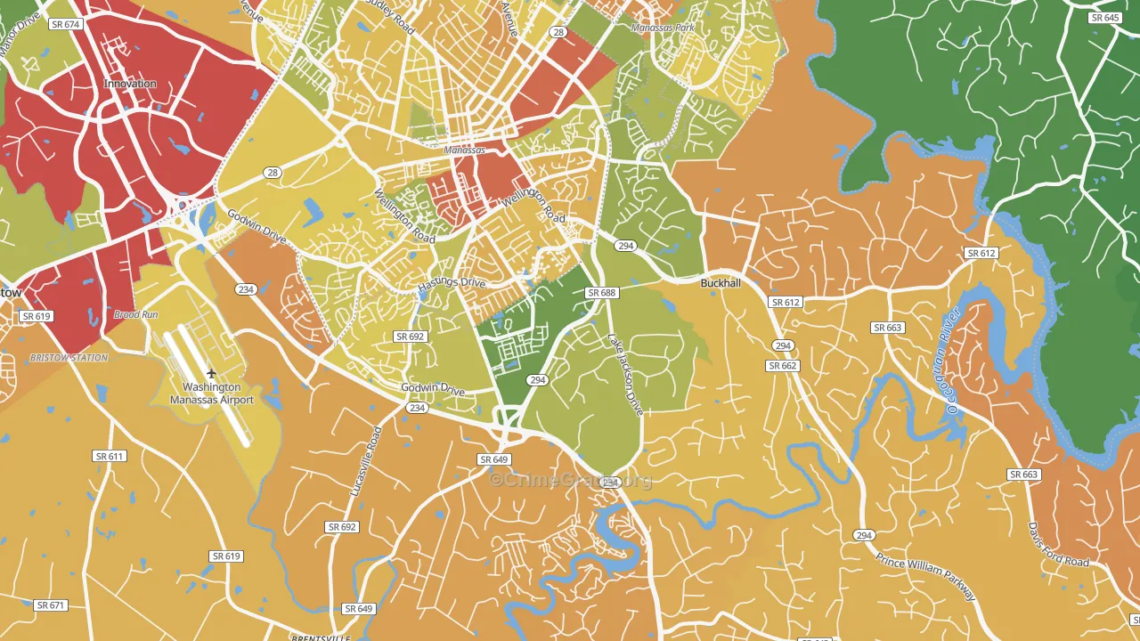 Buckhall, VA Map of Murder Rates