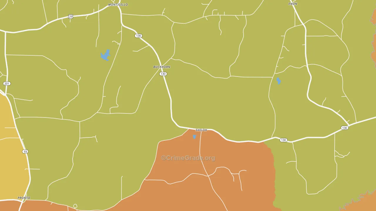 Buckhorn, AL Map of Murder Rates