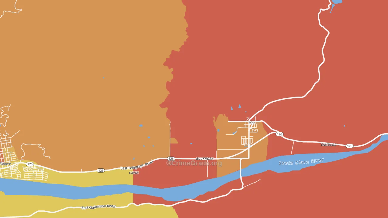 Buckhorn, CA Map of Murder Rates