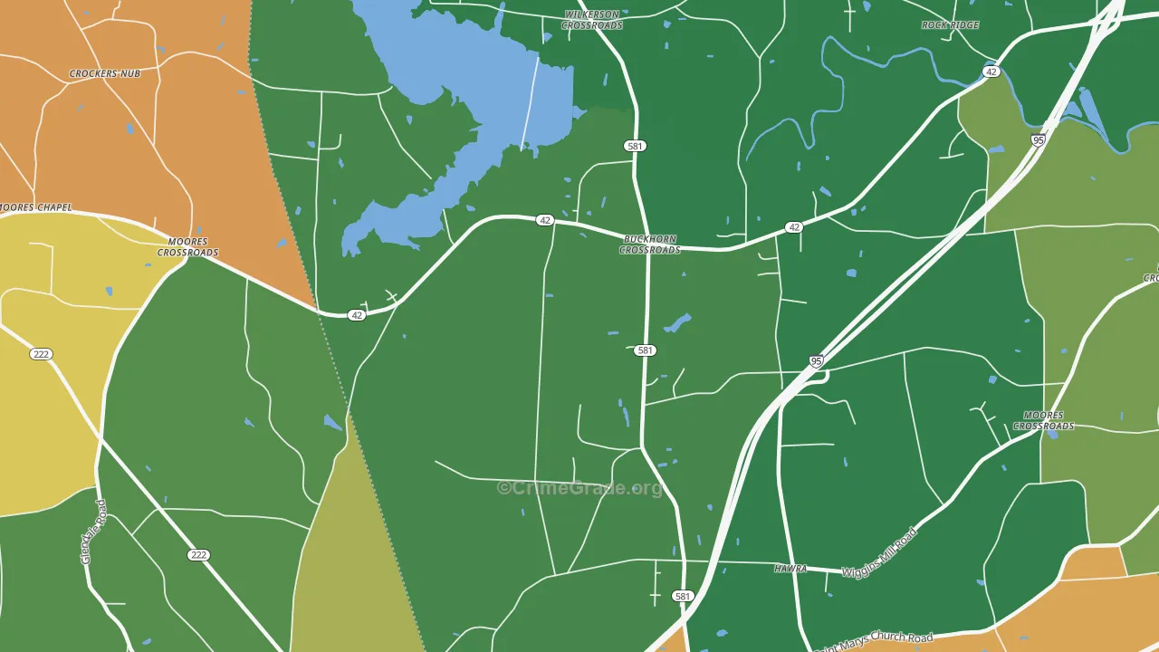 Buckhorn Crossroads, NC Map of Murder Rates