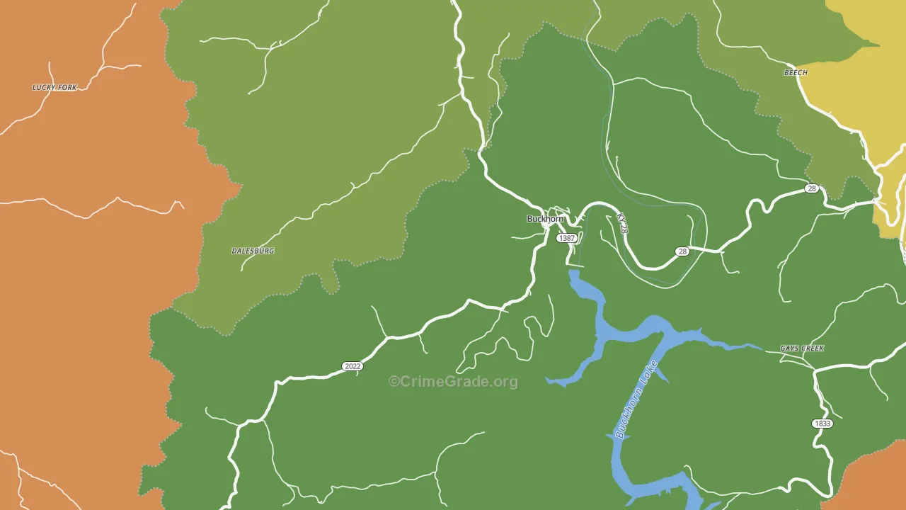 Buckhorn, KY Map of Murder Rates