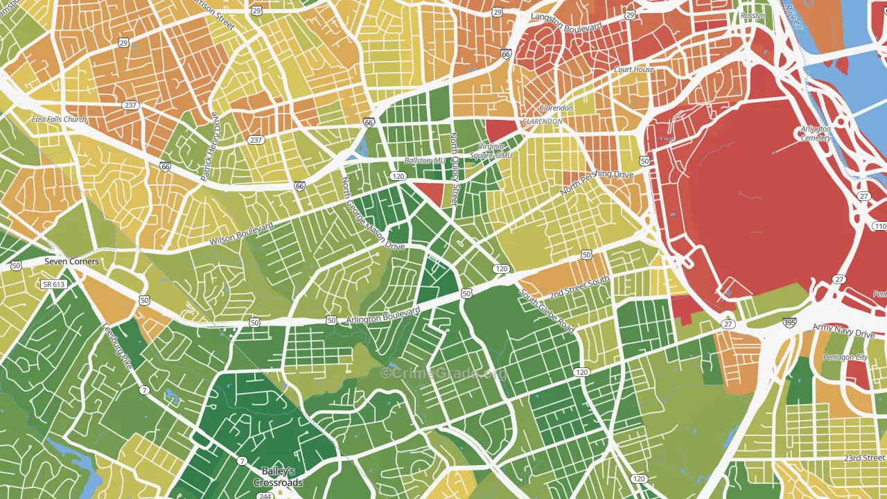 Buckingham, Arlington, VA Map of Murder Rates