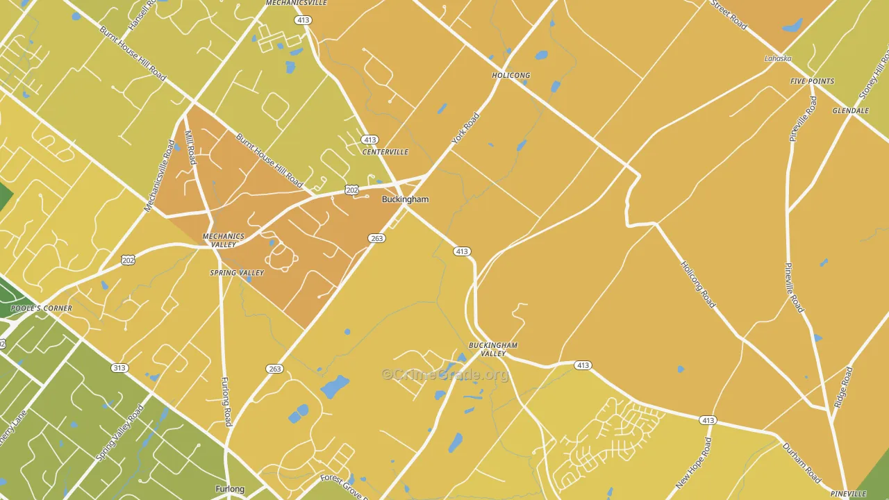 Buckingham, PA Map of Murder Rates