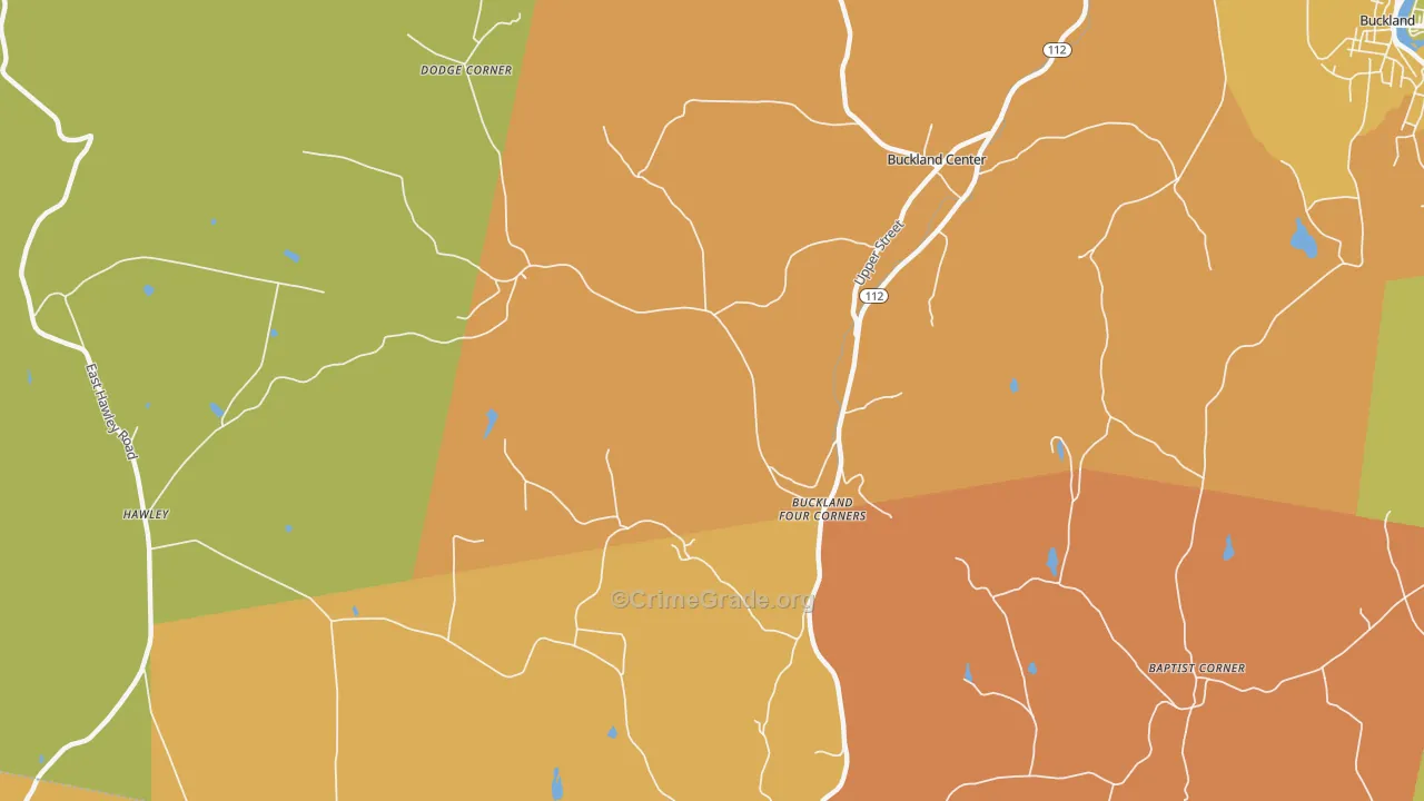 Buckland, MA Map of Murder Rates