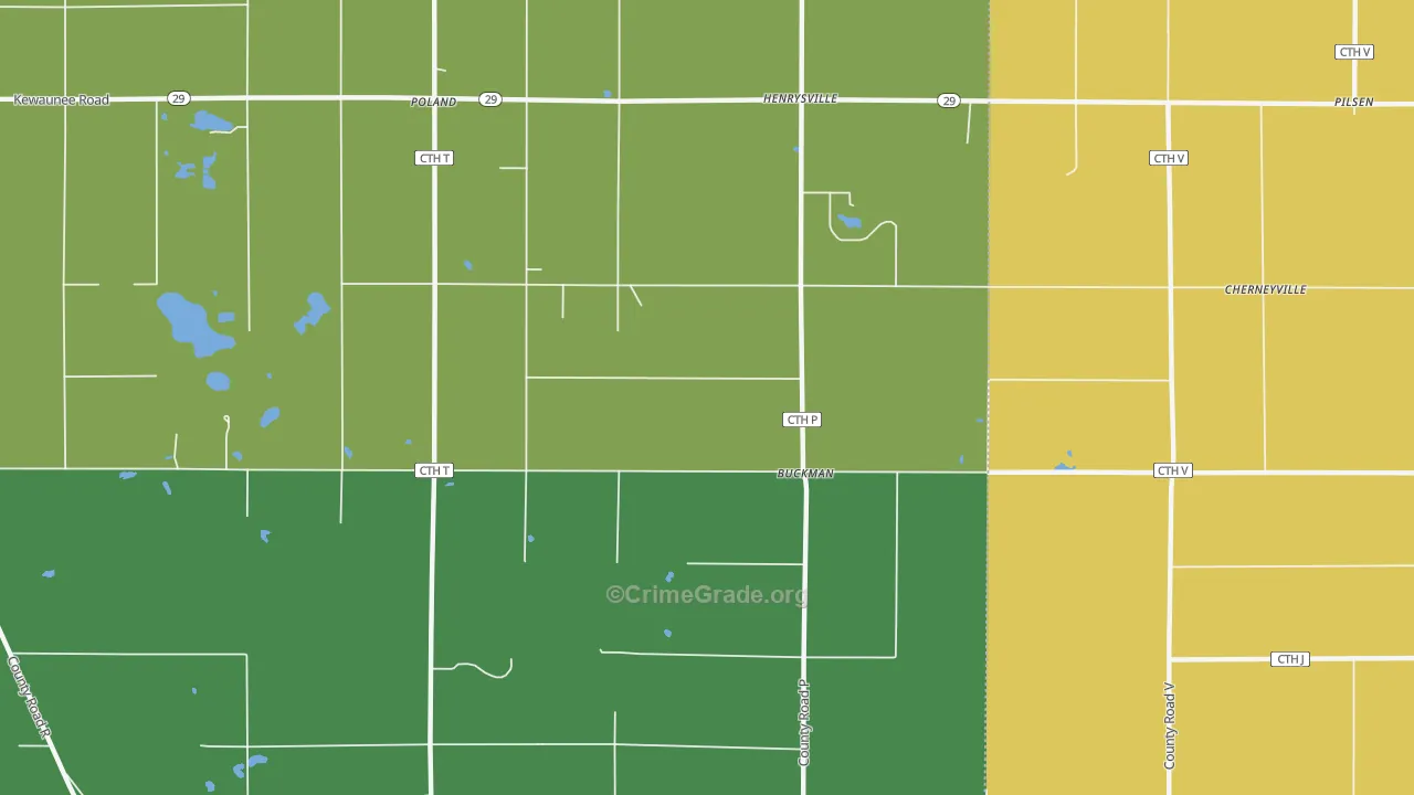 Buckman, WI Map of Murder Rates