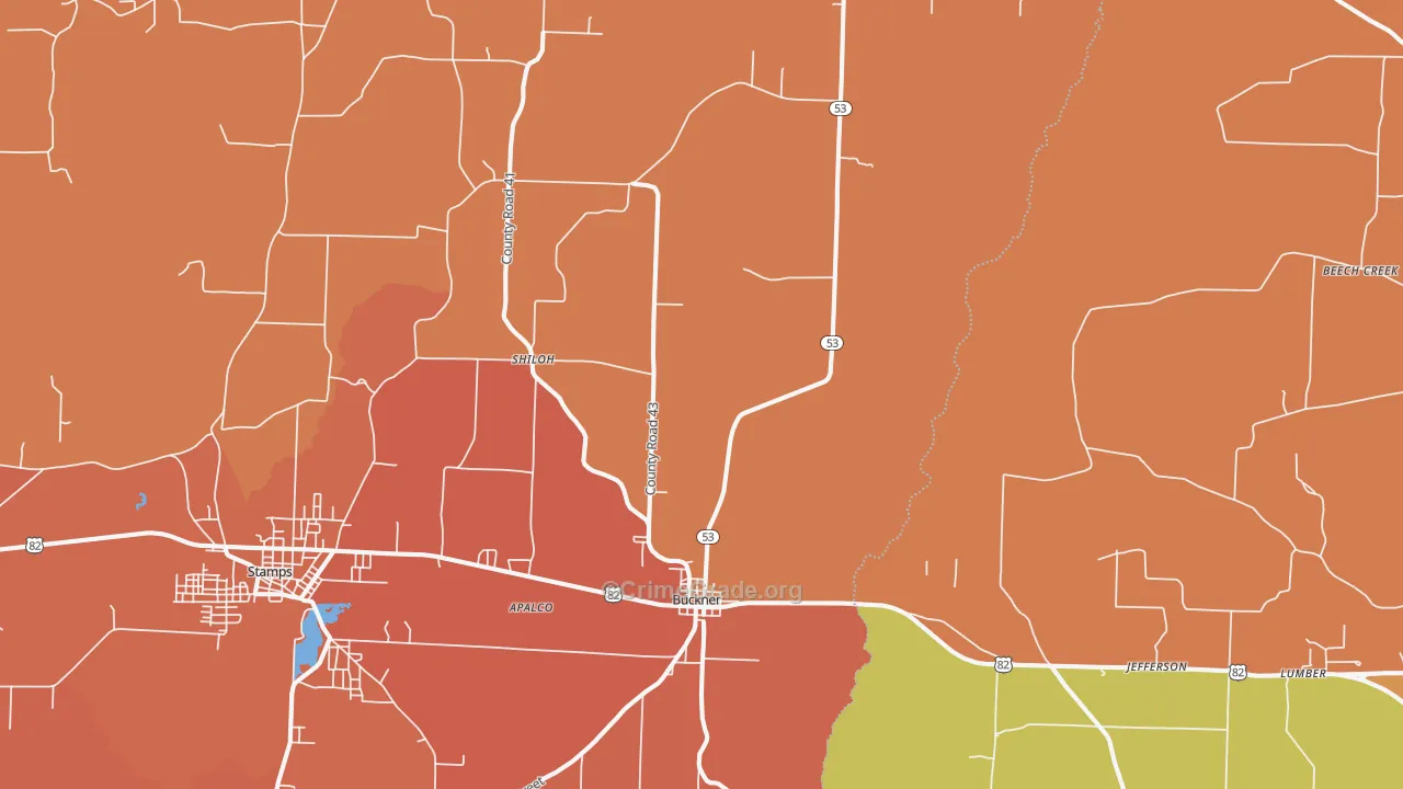 Buckner, AR Map of Murder Rates